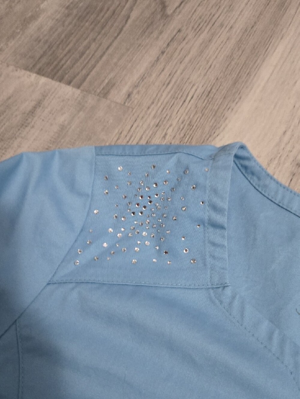 Butter Soft Light Blue Rhinestone Scrub Set - Picture 4 of 7